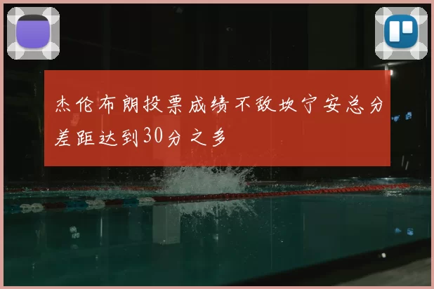 杰伦布朗投票成绩不敌坎宁安总分差距达到30分之多